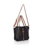 Generic Women's Faux Leather Textured Tote Bag (Black) - Image 3