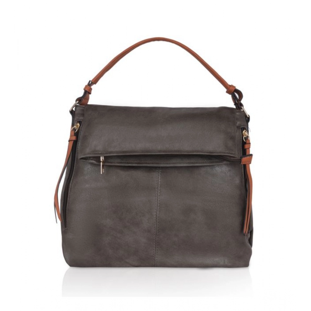 Green Faux Leather Solid Sling Bag for Women