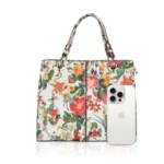 Generic Women's Faux Leather Printed Handheld Bag (White Orang) - Image 3
