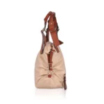 Generic Women's Faux Leather Solid Tote Bag (Beige) - Image 5