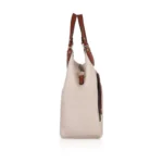 Generic Women's Faux Leather Solid Tote Bag (Off White) - Image 5