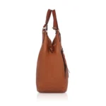 Generic Women's Faux Leather Solid Tote Bag (Brown) - Image 5