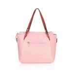 Generic Women's Faux Leather Textured Tote Bag (Pink) - Image 4