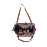 Generic Women's Faux Leather Textured Tote Bag (Grey) - Image 2