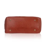 Women's Brown Faux Leather Tote Bag - Angle 2