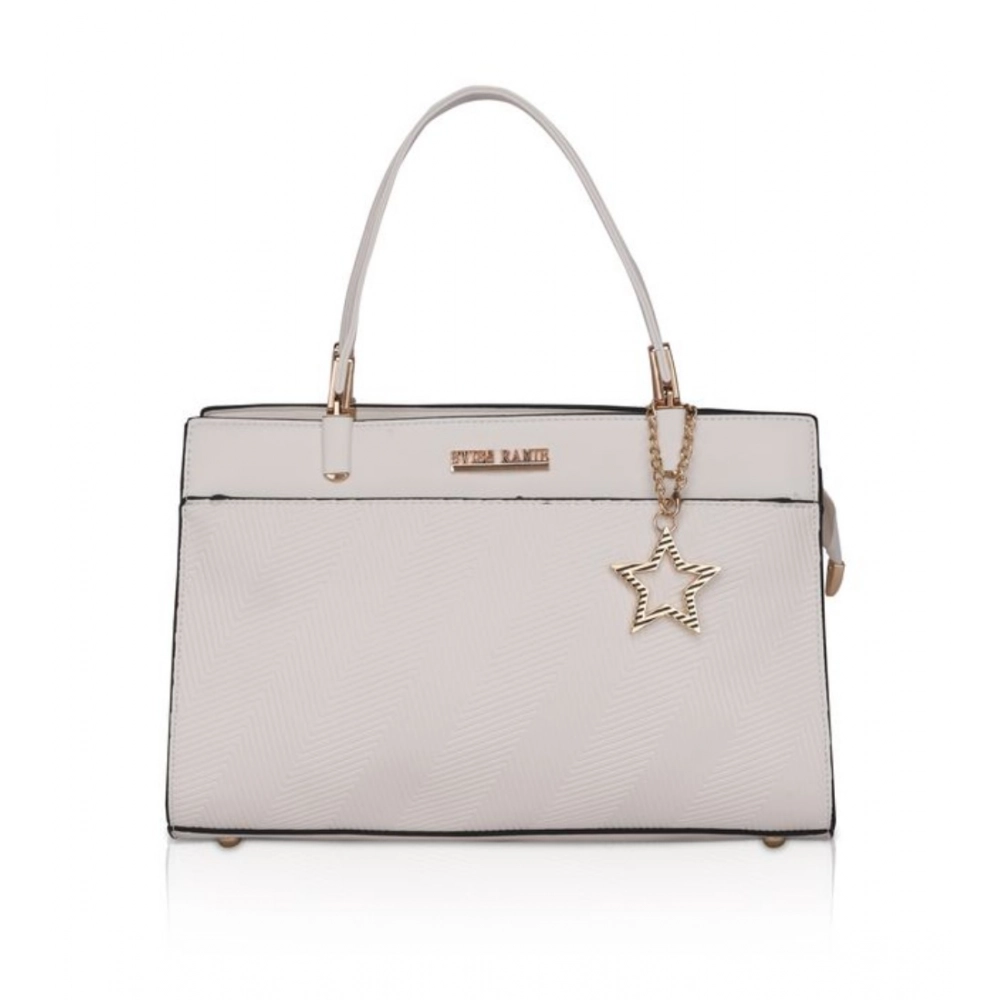 White Faux Leather Handbag for Women