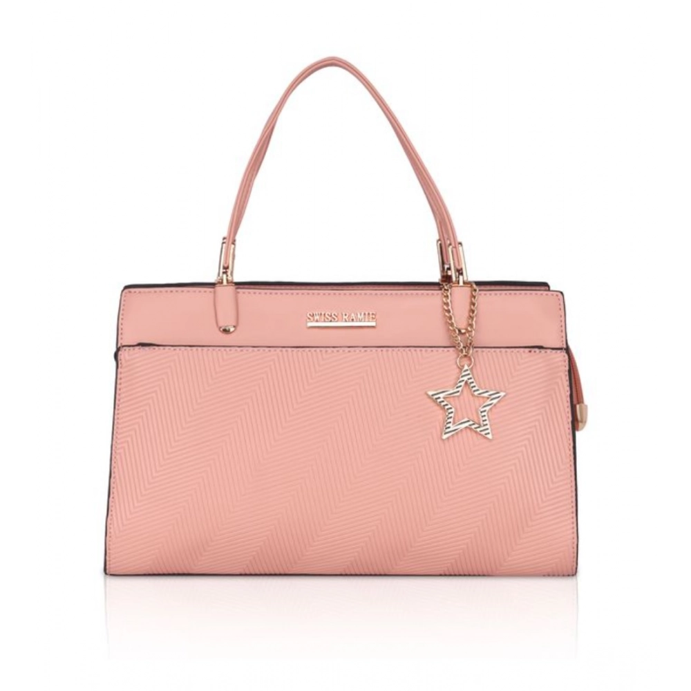 Pink Faux Leather Handbag for Women