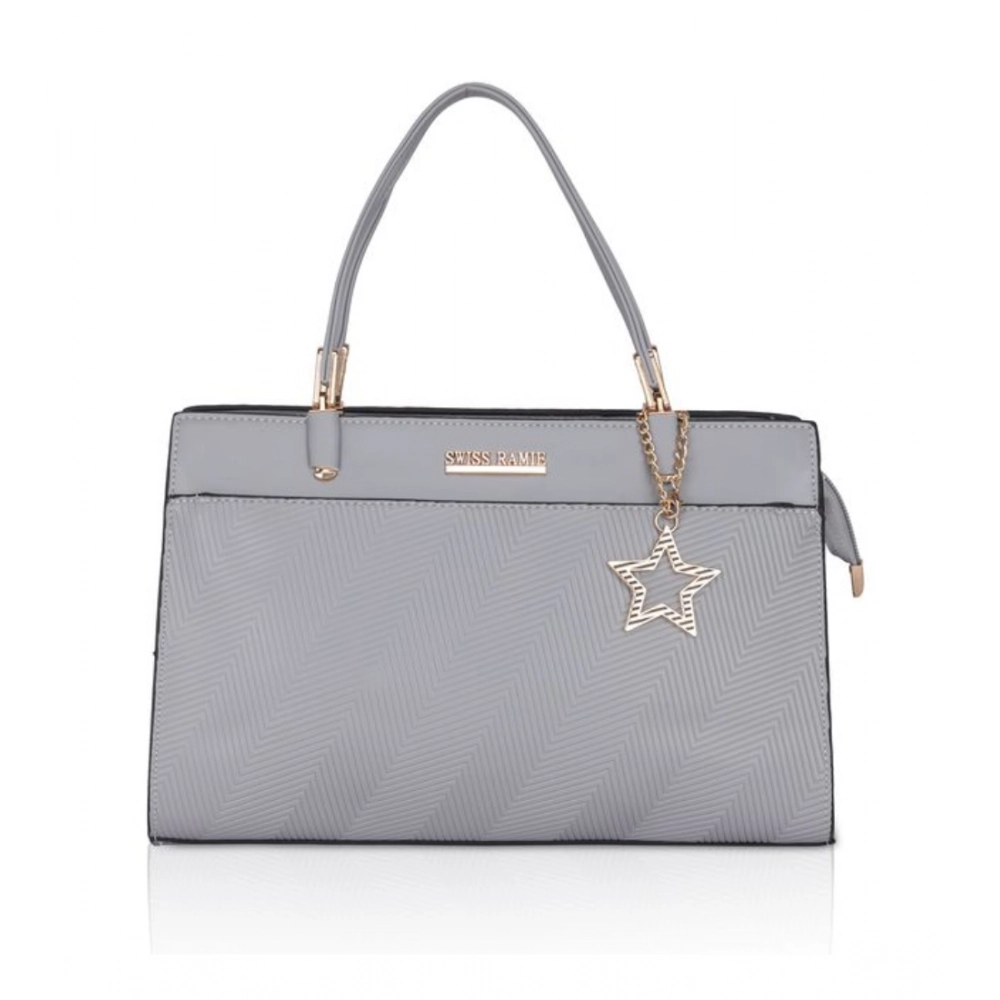 Grey Faux Leather Handbag for Women