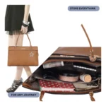 Generic Women's Faux Leather Textured Adjustable Long Belt Handbag (Brown) - Image 3