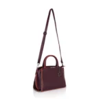 Generic Women's Faux Leather Metal Beads Handbag (Wine Red) - Image 2