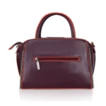 Generic Women's Faux Leather Metal Beads Handbag (Wine Red) - Image 5