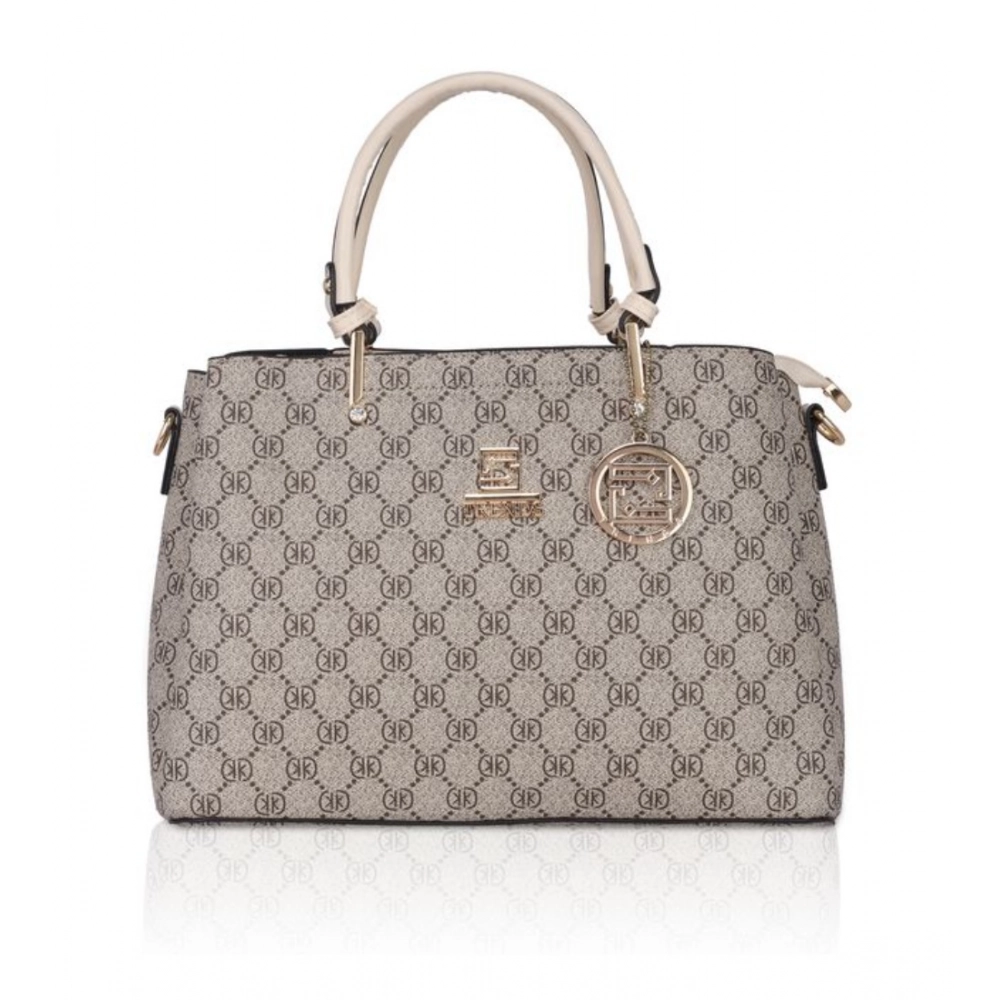 Women's Beige Faux Leather Handbag