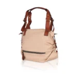 Generic Women's Faux Leather Solid Tote Bag (Beige) - Image 6
