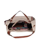 Generic Women's Faux Leather Solid Tote Bag (Off White) - Image 2