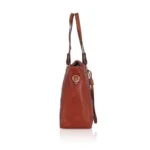 Women's Brown Faux Leather Tote Bag - Angle 5