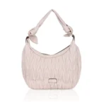 Beige White Faux Leather Handbag for Women