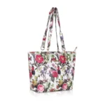 Generic Women's Faux Leather Printed Tote Bag (White Pink) - Image 4