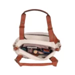 Generic Women's Faux Leather Solid Tote Bag (White) - Image 2