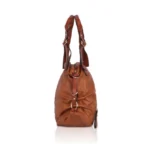 Generic Women's Faux Leather Solid Tote Bag (Brown) - Image 5