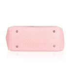 Generic Women's Faux Leather Textured Tote Bag (Pink) - Image 2