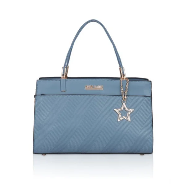 Blue Faux Leather Handbag for Women