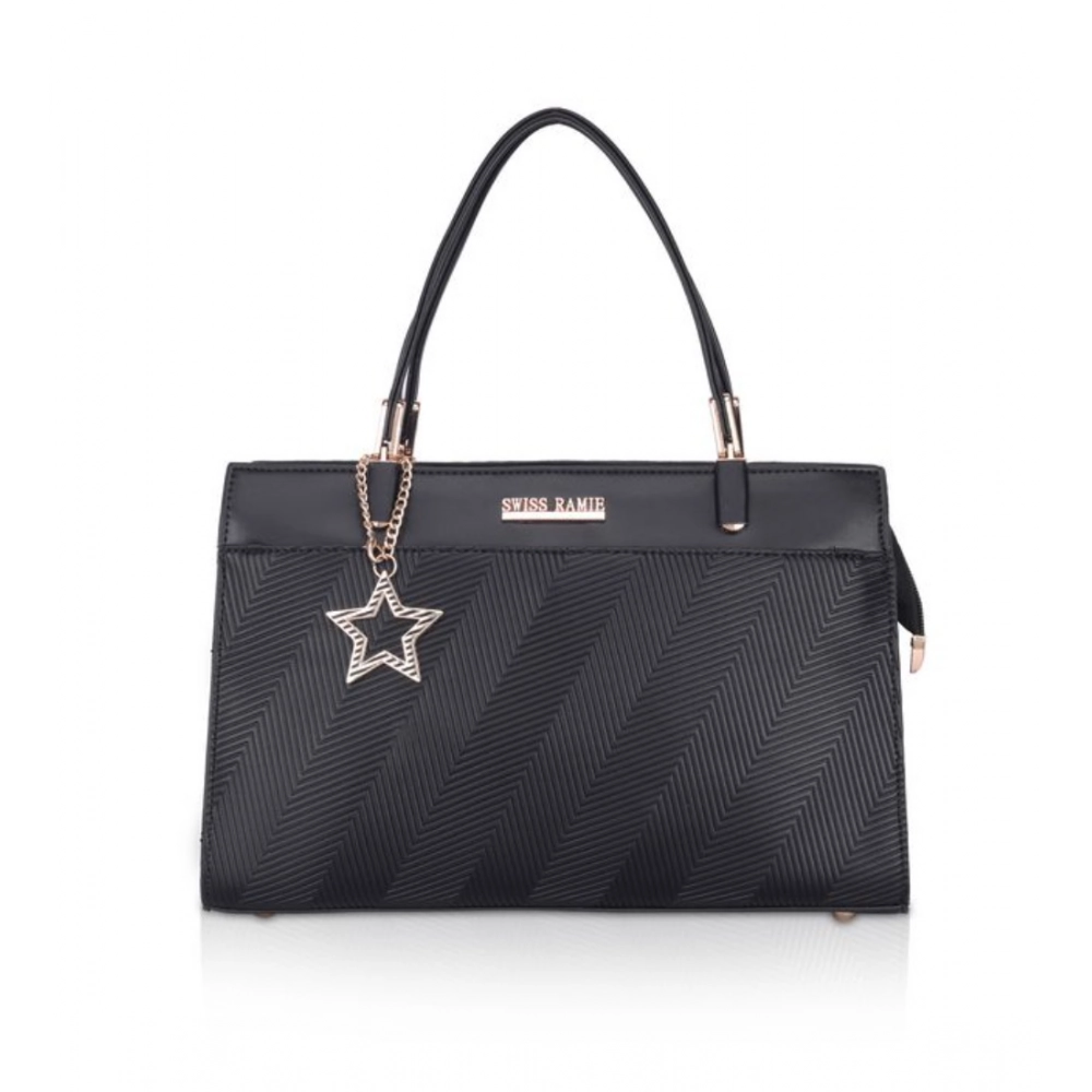 Black Faux Leather Handbag for Women