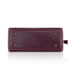 Generic Women's Faux Leather Metal Beads Handbag (Wine Red) - Image 3