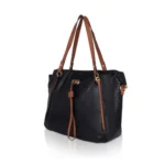Generic Women's Faux Leather Textured Tote Bag (Black) - Image 5