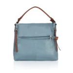 Blue Faux Leather Textured Sling Bag for Women