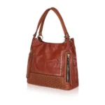 Generic Women's Faux Leather Textured Tote Bag (Brown) - Image 6