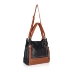 Generic Women's Faux Leather Textured Tote Bag (Black) - Image 2