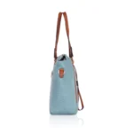 Generic Women's Faux Leather Textured Tote Bag (Blue) - Image 5