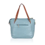 Generic Women's Faux Leather Textured Tote Bag (Blue) - Image 4