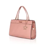 Generic Women's Faux Leather Textured Adjustable Long Belt Handbag (Pink) - Image 6