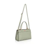 Green Faux Leather Handbag - Angle 2