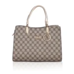 Women's Beige Faux Leather Handbag