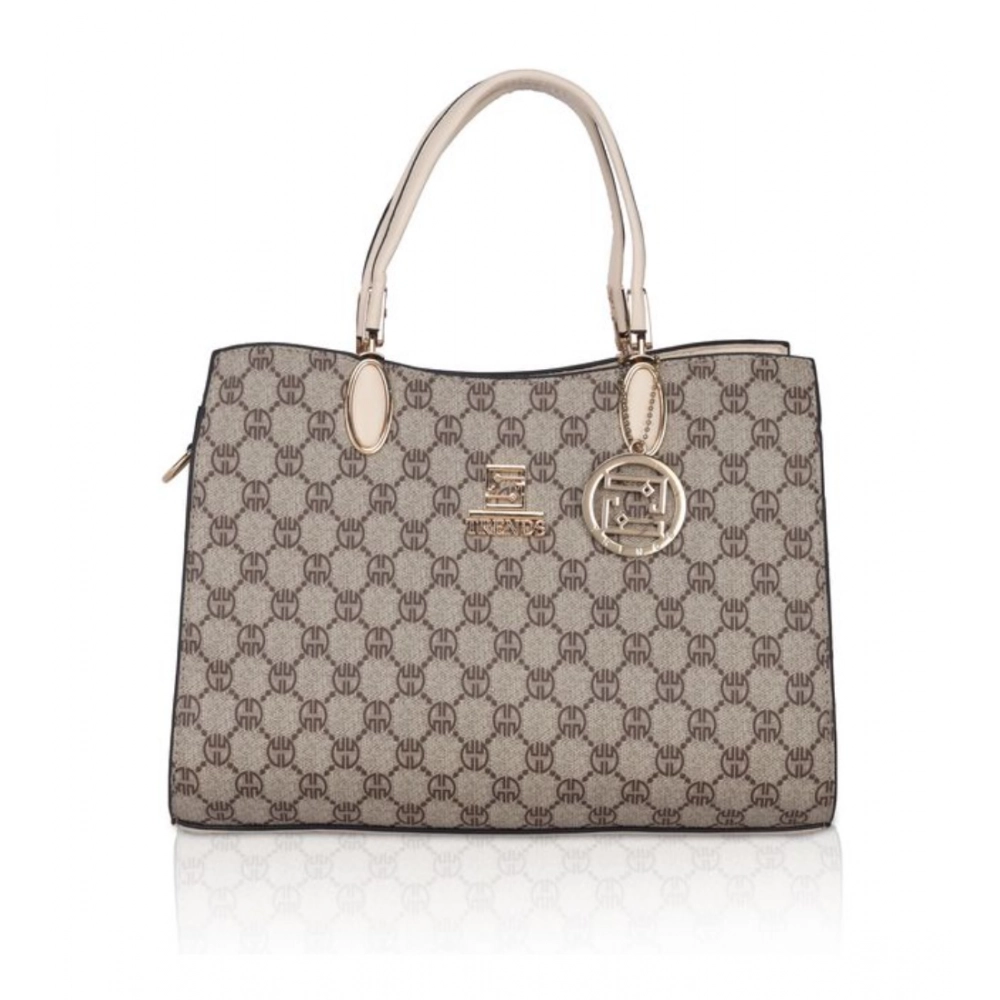 Women's Beige Faux Leather Handbag