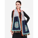 Generic Women's Cotton Embroidered Dupatta (Navyblue, Length: 0.5 to 1 Mtr) - Image 2