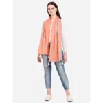 Generic Women's Cotton Opaque Stole (Peach, Length: 1.5 to 2 Mtr) - Image 2