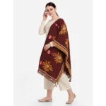 Generic Women's Cotton Embroidered Dupatta (Maroon, Length: 1.5 to 2 Mtr) - Image 5
