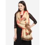 Generic Women's Cotton Embroidered Dupatta (Beige, Length: 1.5 to 2 Mtr) - Image 3