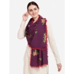 Generic Women's Cotton Embroidered Dupatta (Purple, Length: 0.5 to 1 Mtr) - Image 3