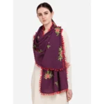 Generic Women's Cotton Embroidered Dupatta (Purple, Length: 0.5 to 1 Mtr) - Image 2