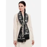 Generic Women's Cotton Embroidered Dupatta (Black, Length: 0.5 to 1 Mtr) - Image 3