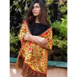 Generic Women's Cotton Embroidered Muffler (Mustard, Length: 0.5 to 1 Mtr) - Image 2