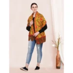 Generic Women's Cotton Embroidered Muffler (Mustard, Length: 0.5 to 1 Mtr) - Image 4