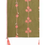 Generic Women's Cotton Opaque Stole (Olive, Length: 1.5 to 2 Mtr) - Image 5