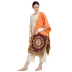 Generic Women's Cotton Embroidered Dupatta (Peach, Length: 1.5 to 2 Mtr)