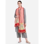 Generic Women's Cotton Embroidered Dupatta (Peach, Length: 1.5 to 2 Mtr) - Image 6