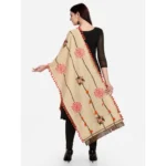 Generic Women's Cotton Embroidered Dupatta (Beige, Length: 1.5 to 2 Mtr) - Image 6